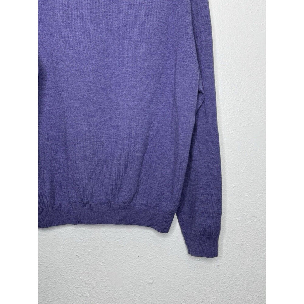 Brooks Brothers 346 Sweater Men’s M Purple Merino Wool V Neck Pullover Academia - Picture 13 of 16